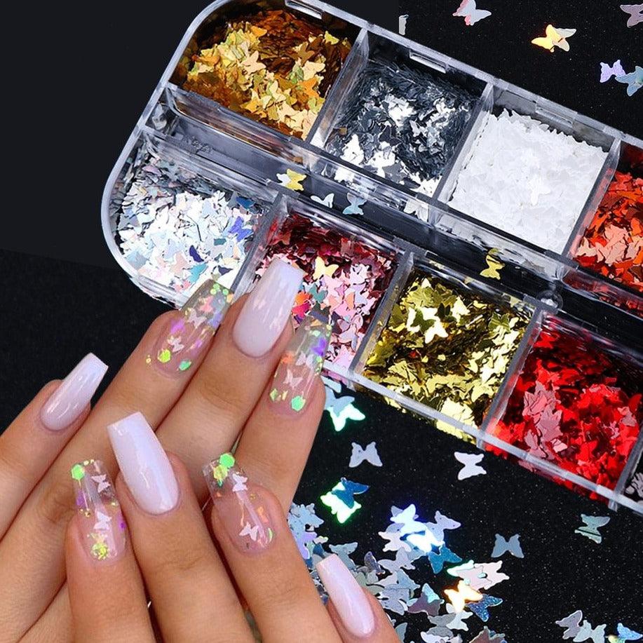 Symphony butterfly sequin nail decoration - MAXIME