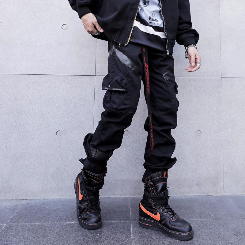 Leather Pocket Splice Cargo Pant - MAXIME