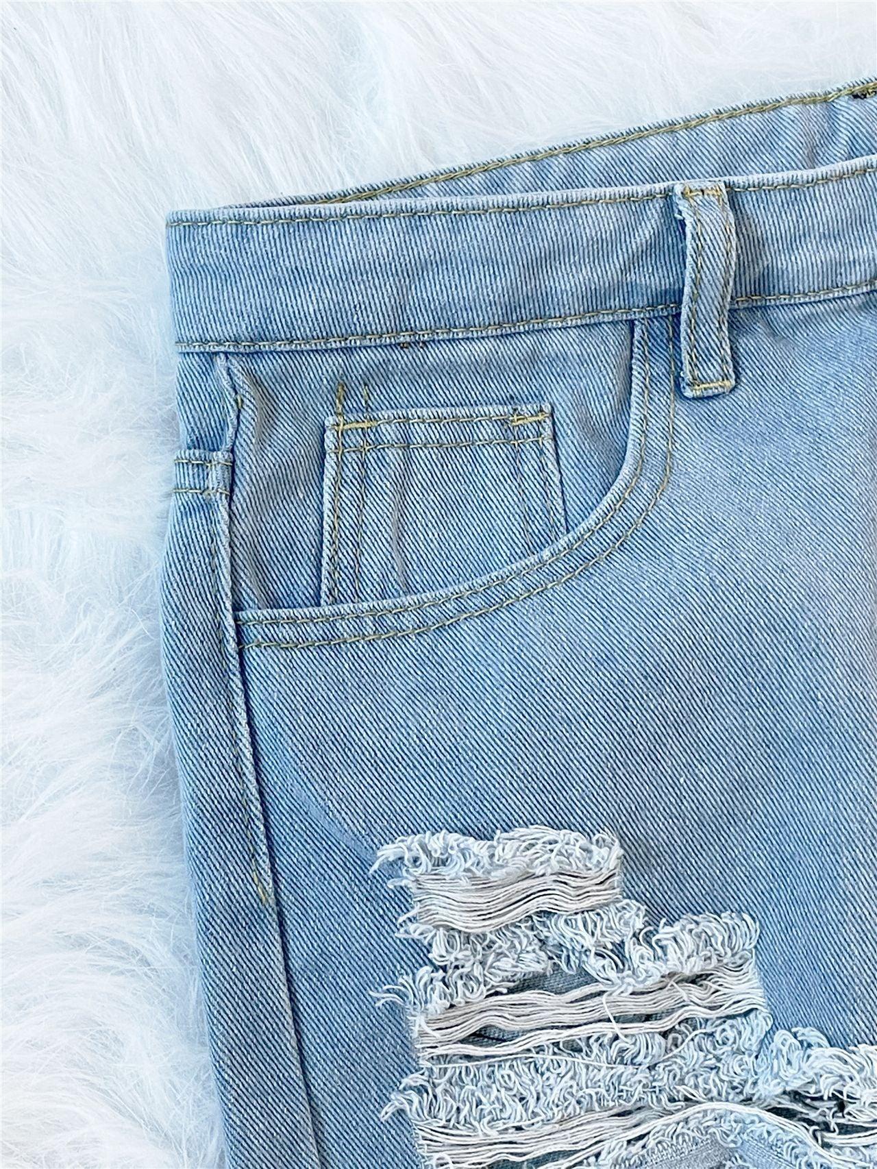 Washed And Frayed Straight-leg Jeans - MAXIME