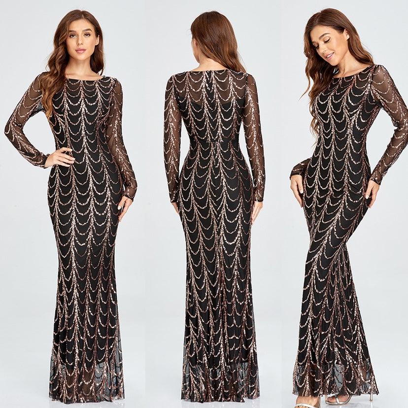 Maxi Dresses Long Sleeve Female Party Dresses - MAXIME