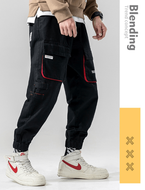 Elastic Waist Punk Pants Cargo - MAXIME