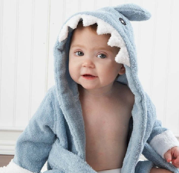 Cartoon Cute Animal Modeling Baby Bath Towels Baby Bathrobes Cotton Children's Bathrobes Baby Hooded - MAXIME