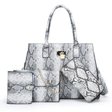 Four-piece fashionable large-capacity snake print bag - MAXIME