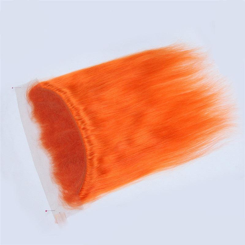 Color Human Hair Curtain Orange Hair Curtain - MAXIME