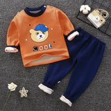 Children's Underwear Suit Fleece-lined Thickened Boys Girls Autumn Clothing - MAXIME