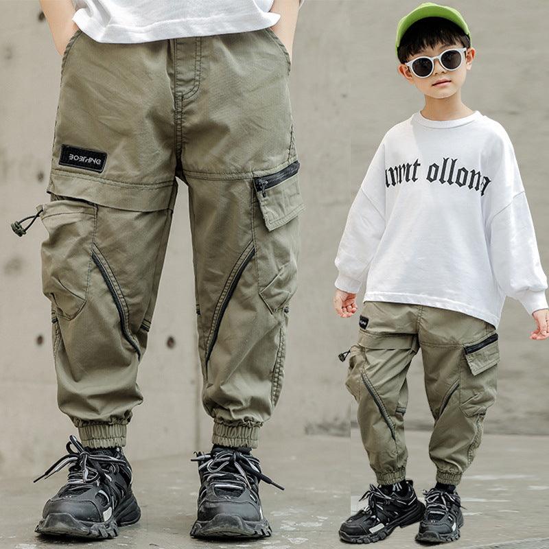 Drawstring Zipper Children's Casual Pants - MAXIME