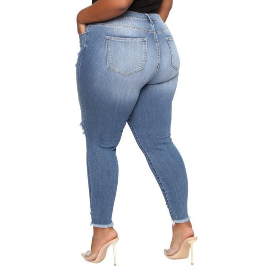 Stretch Ripped Women Plus Size Jeans Plus Size Jeans - MAXIME