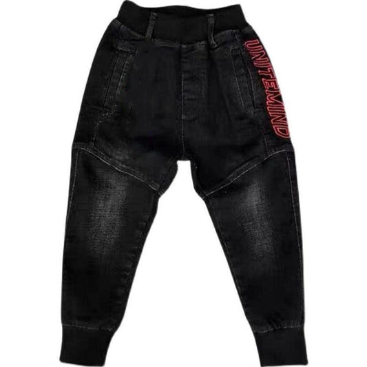 Kids Black Jeans Spring And Autumn Pants - MAXIME