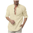 Men's Long Sleeve V Neck Casual Shirt - MAXIME