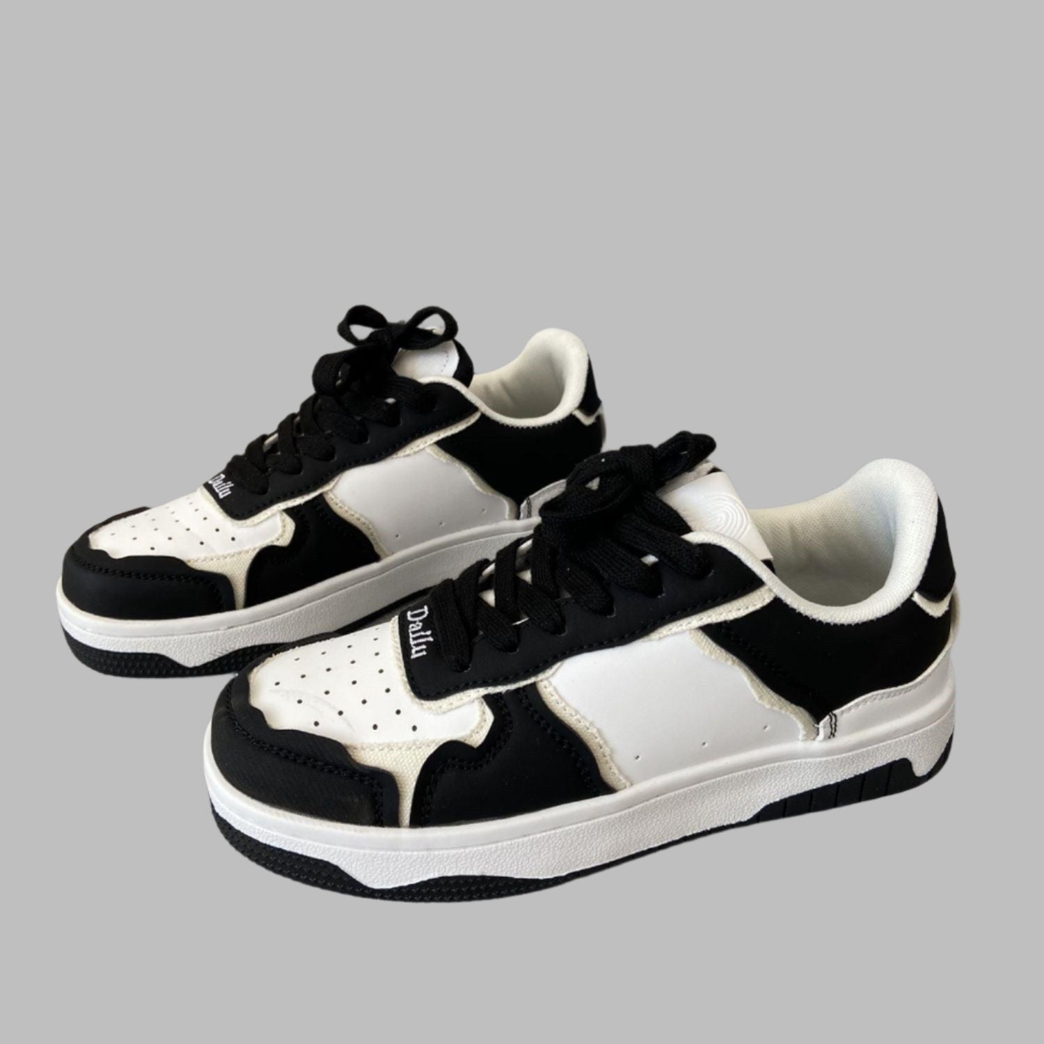 Black And White Color Contrast Panda Shoes - MAXIME