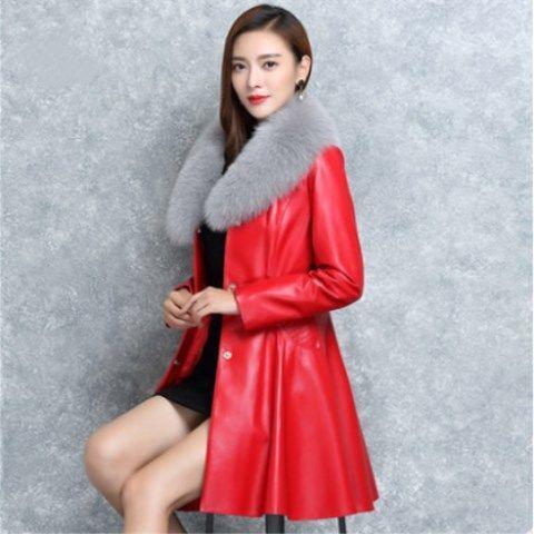 Women's Collar Fur Coat - MAXIME