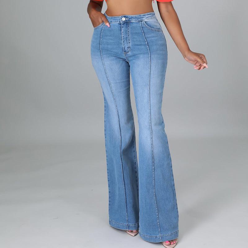 Elastic Flared Foldable Jeans - MAXIME