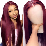 Full Headgear Long Straight Front Lace Wig Smooth Hair - MAXIME