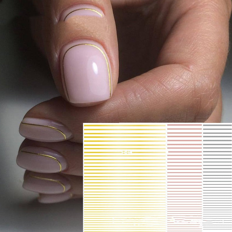 Nail art fluorescent line adhesive stickers - MAXIME