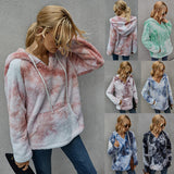 Tie-Dye Hooded Thick Sweater