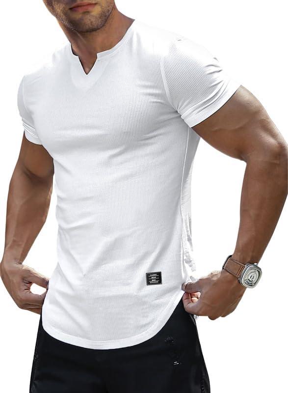 Men's Muscle Slim Fit T-Shirt V Neck - MAXIME