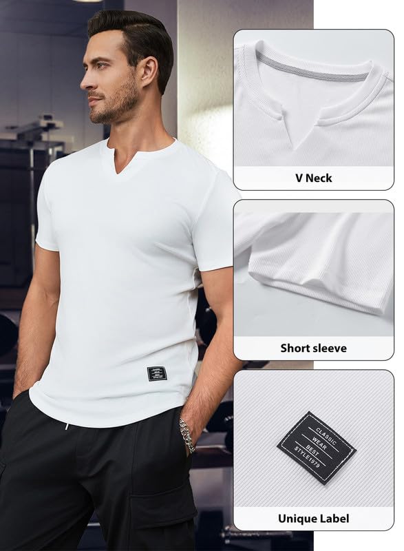 Men's Muscle Slim Fit T-Shirt V Neck - MAXIME