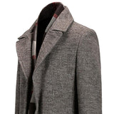 MAXIME scarf collar woolen men's long coat - MAXIME