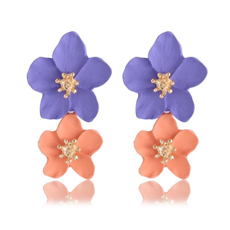 Multicolor trendy flower earrings - MAXIME