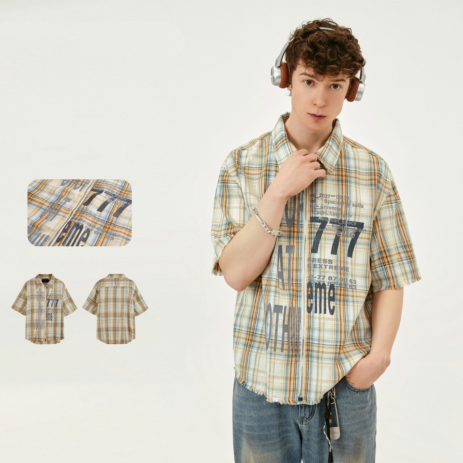 Short Sleeve Plaid Shirt - MAXIME