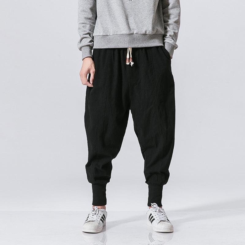 Cotton And Linen Hip Hop Pants For Man - MAXIME