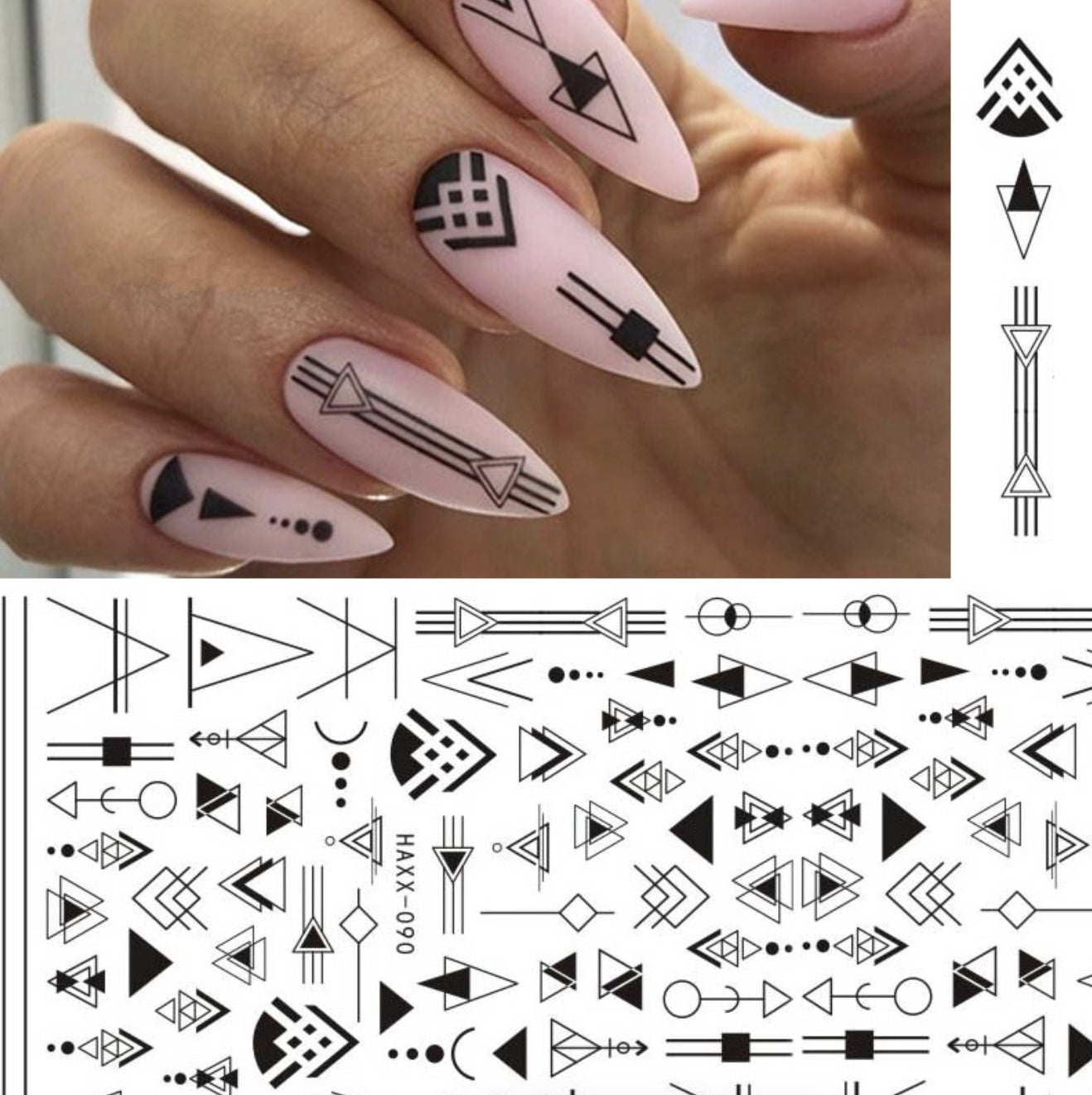 Black Butterfly Nails Stickers Decals White Flower Adhesive Manicure - MAXIME