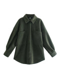 Woolen Shirt Top Spring Winter New Loose Coat - MAXIME