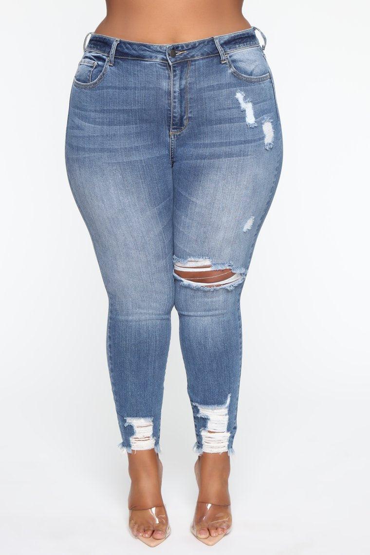 Stretch Ripped Women Plus Size Jeans Plus Size Jeans - MAXIME