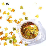 Gradient Maple Leaf Nail Sequins - MAXIME