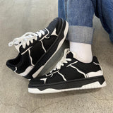 Black And White Color Contrast Panda Shoes - MAXIME