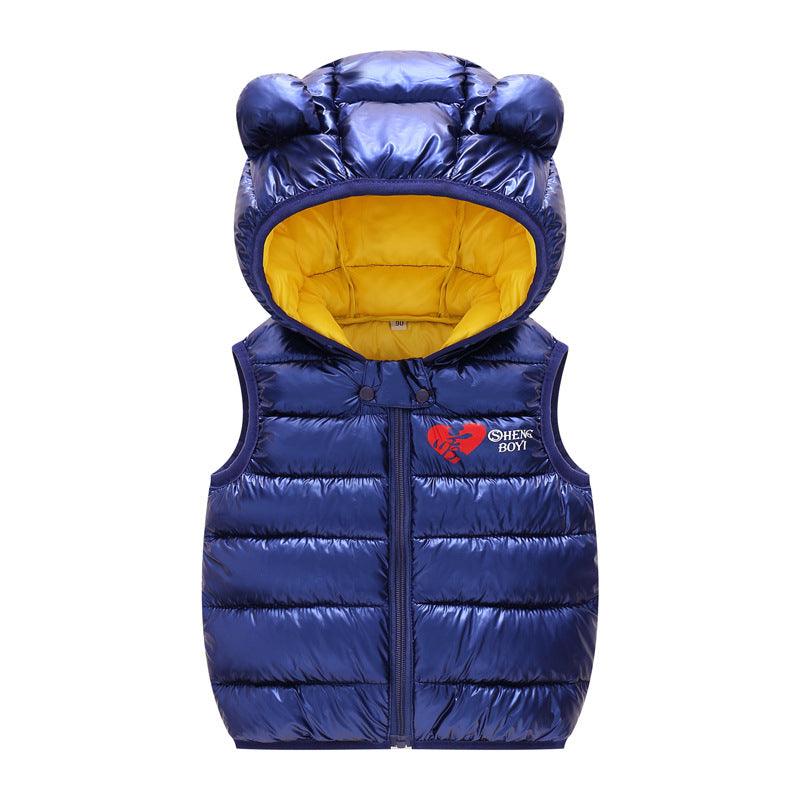 Boys Girls Sleeveless Waistcoat Kids Outerwear Vests Children Hooded Jackets - MAXIME