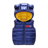 Boys Girls Sleeveless Waistcoat Kids Outerwear Vests Children Hooded Jackets - MAXIME