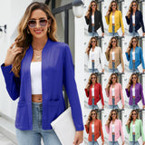 Fashion Women With Pockets Suit Jacket Tops - MAXIME