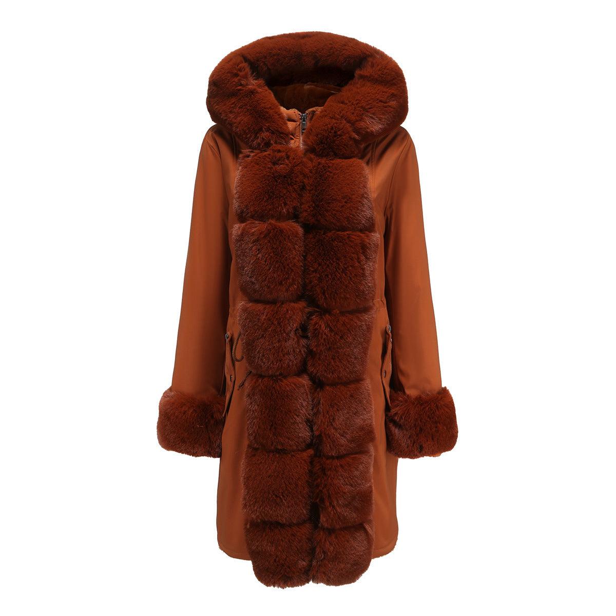 Women's Collar Mid-length Long Sleeve Parka - MAXIME