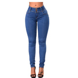 Hip-lifting Slim-fit Wide-waisted Denim Trousers - MAXIME