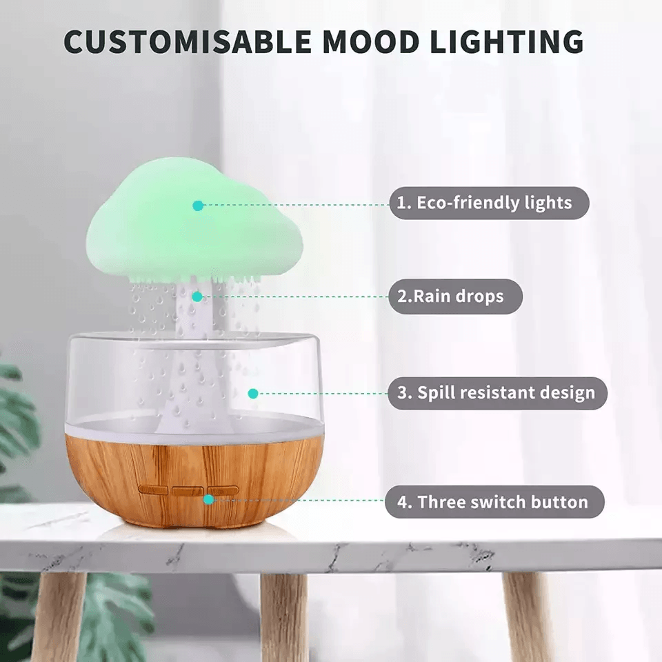 Maxime Rain Cloud Aroma Humidifier Raining Humidifier Water Drop Humidifier - MAXIME