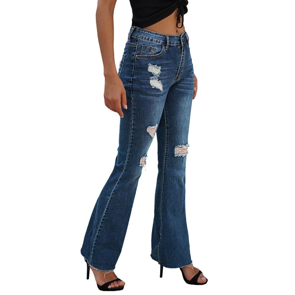 High Waist Slim Jeans Leg Pants Trousers - MAXIME