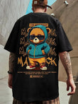 Men's Cotton Bear Pattern Printed T-Shirt with Round Neck - MAXIME