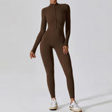 Zipper Long Sleeve Jumpsuit Yoga Fitness