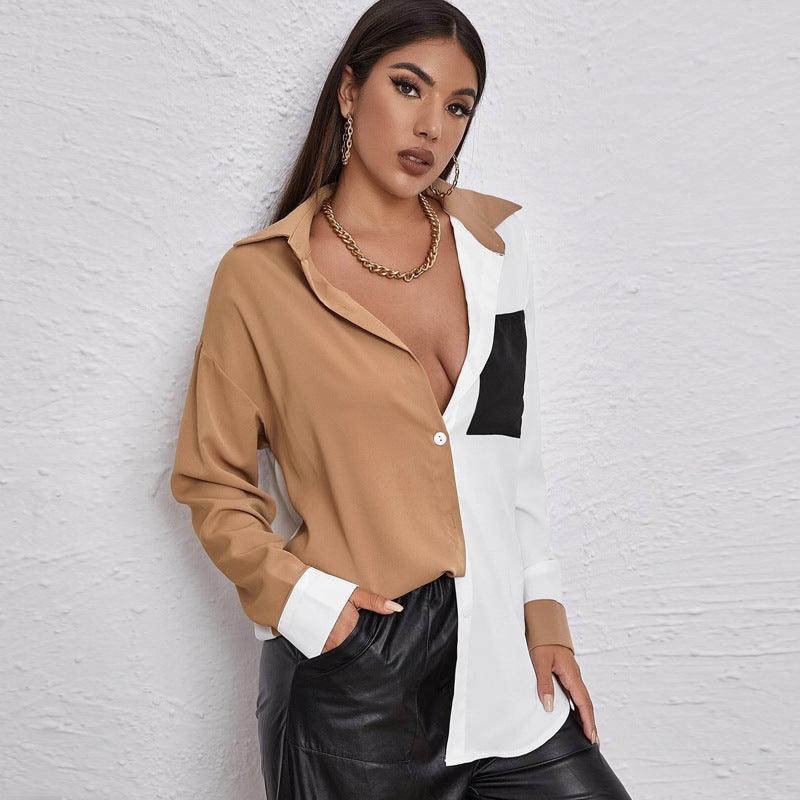 MAXIME Top Pocket Long-sleeved Chiffon Shirt - MAXIME