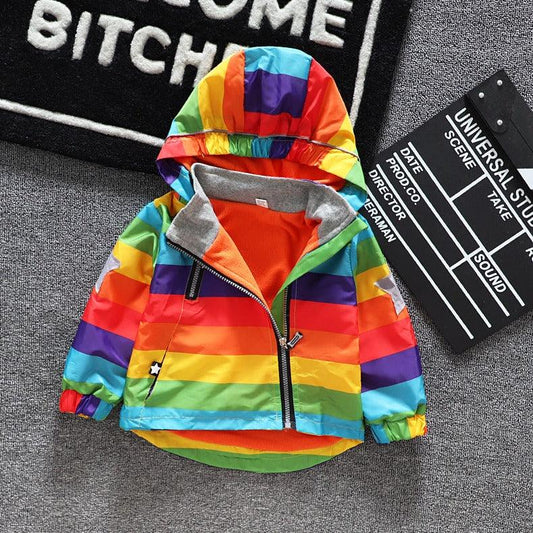 Kids Rainbow Hooded Coat - MAXIME