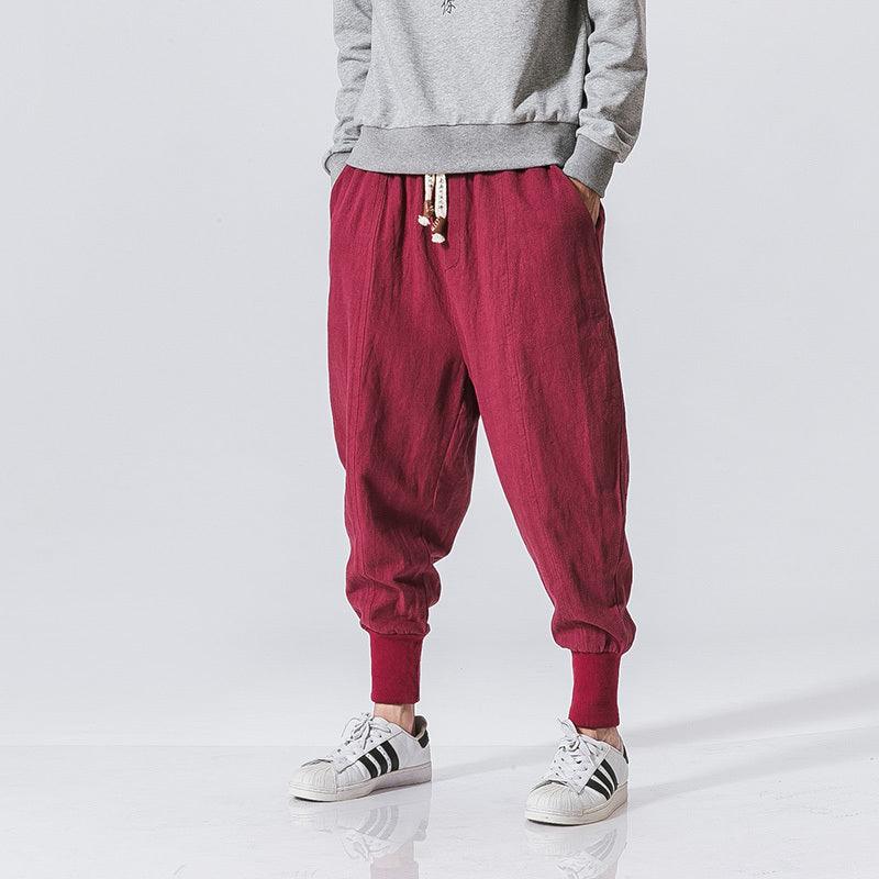 Cotton And Linen Hip Hop Pants For Man - MAXIME