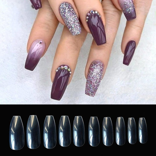 500 transparent / natural fake nails - MAXIME