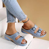 Double Buckle Slippers Women - MAXIME