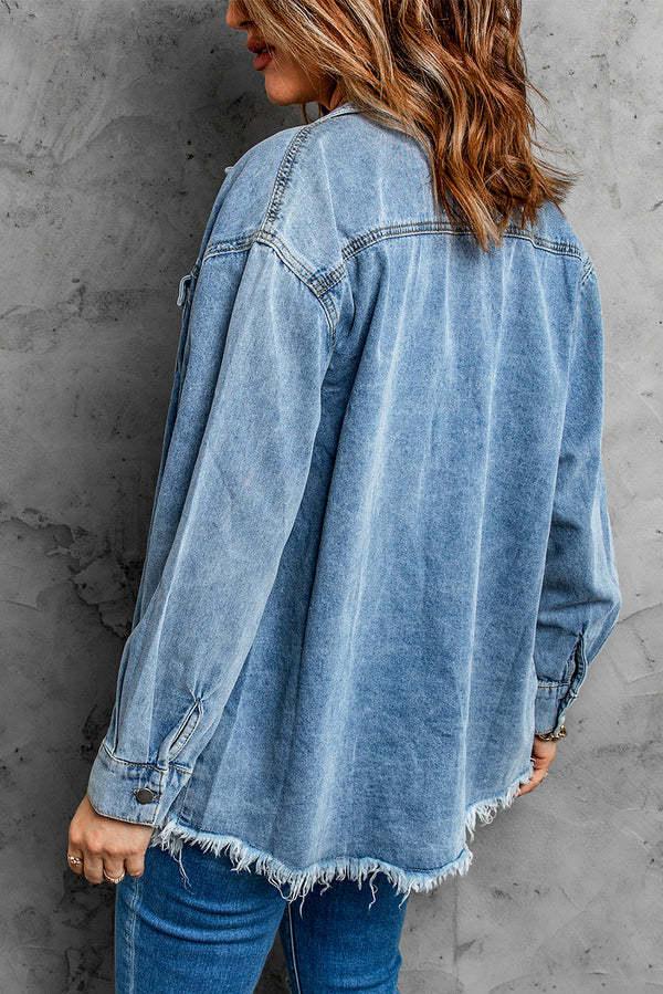 Women's Street Style Lapel Loose Denim Jacket - MAXIME