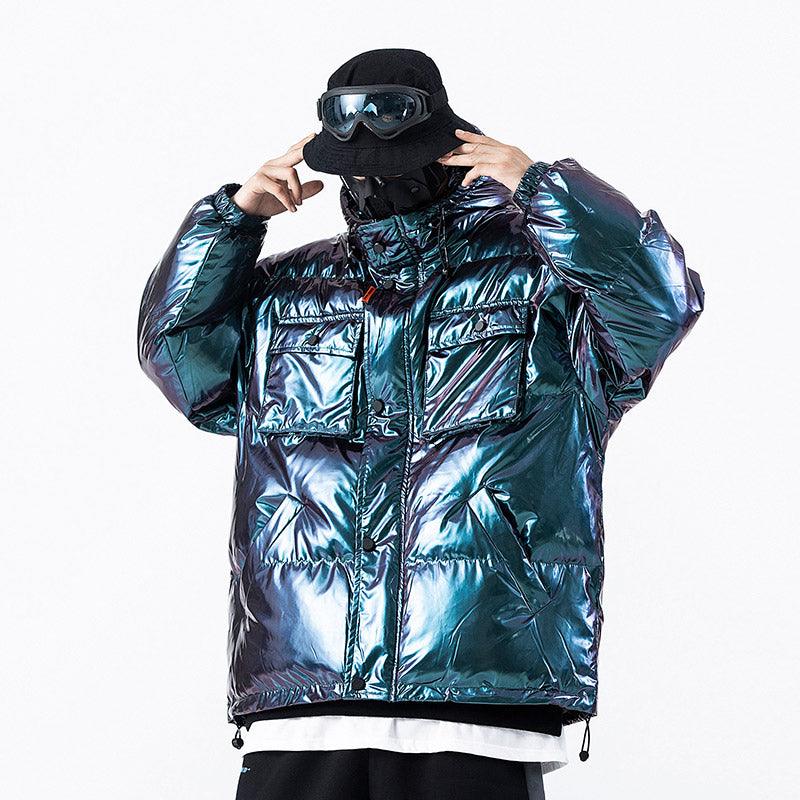 Dark Reflective Cargo Parkas Jackets Mens Hip Hop Streetwear Padded Jackets Harajuku Windbreaker Parka Coats Techwear - MAXIME