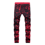 Skull red jeans men's casual jeans - MAXIME