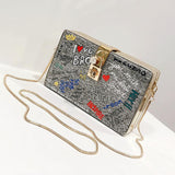 Trendy Graffiti Casual Messenger Bag - MAXIME