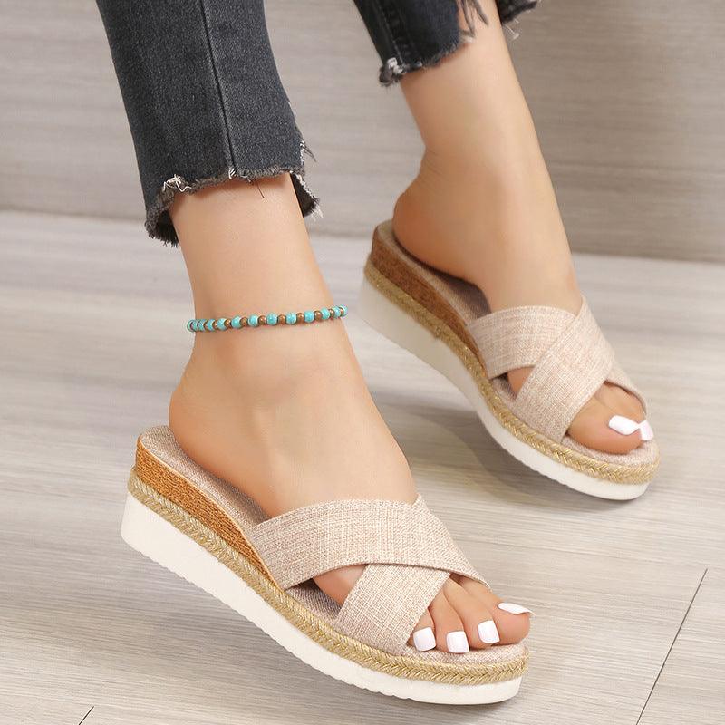 Women Hemp Wedge Sandals - MAXIME