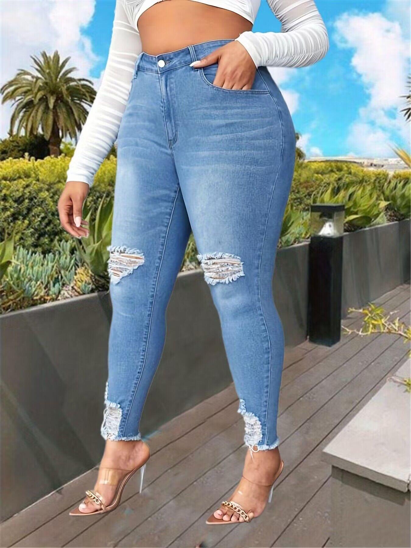 Ripped Plus Size Jeans - MAXIME